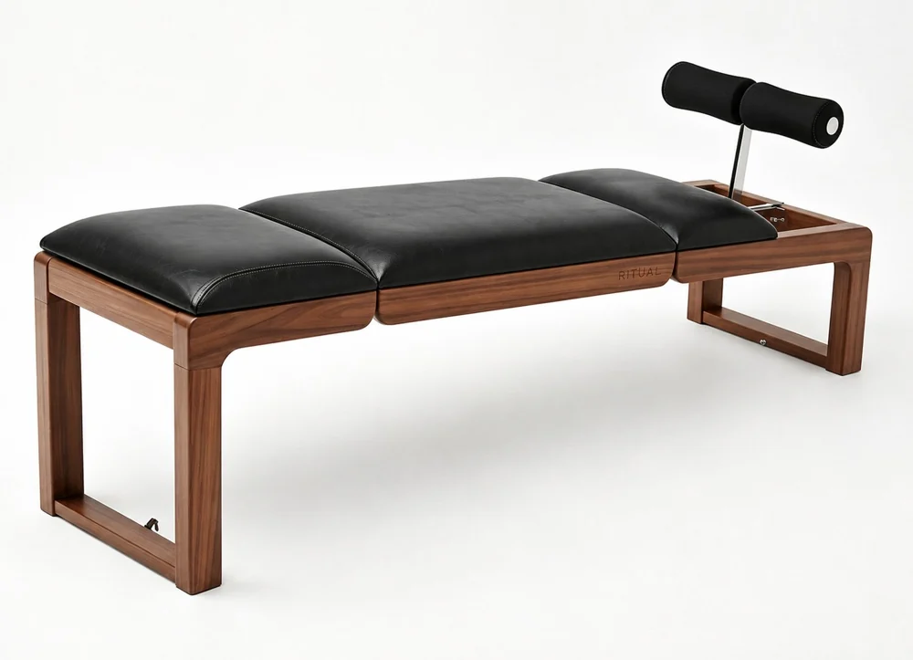 BenchRitual Fold — Banco dobrável com apoios estofados