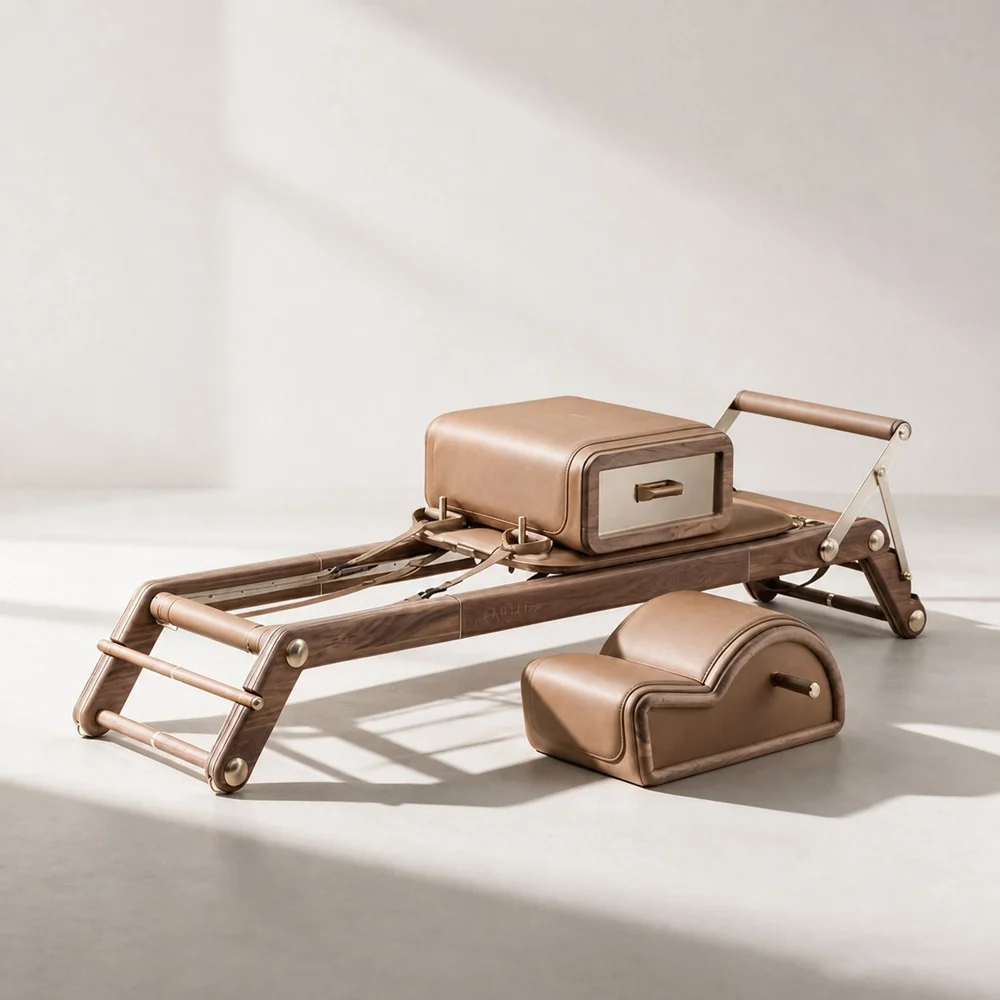FlowRitual Aurora — Reformer de Pilates em carvalho claro