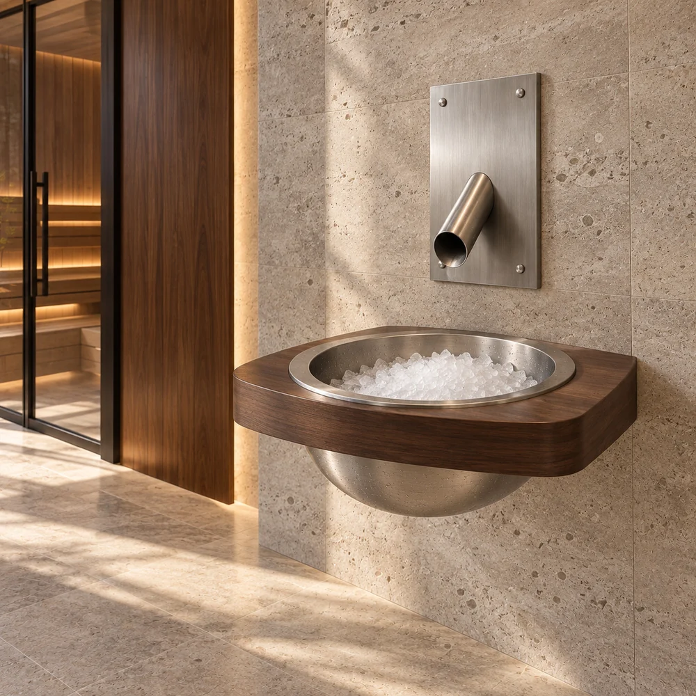 FrostRitual Two — Fonte de gelo para spa · modelo de parede