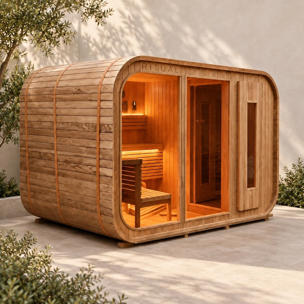 SaunaRitual Natural — Sauna com revestimento externo em madeira