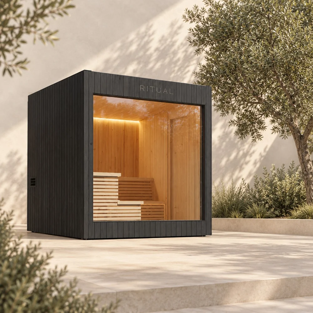 SaunaRitual Cube — Sauna panorâmica de linhas retas
